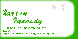 martin nadasdy business card