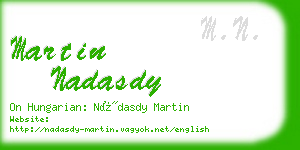 martin nadasdy business card